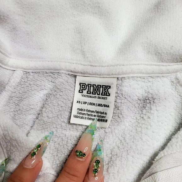 PINK By Victoria's Secret Grey Tie Dye Half Zip Sweater - Picture 6 of 8